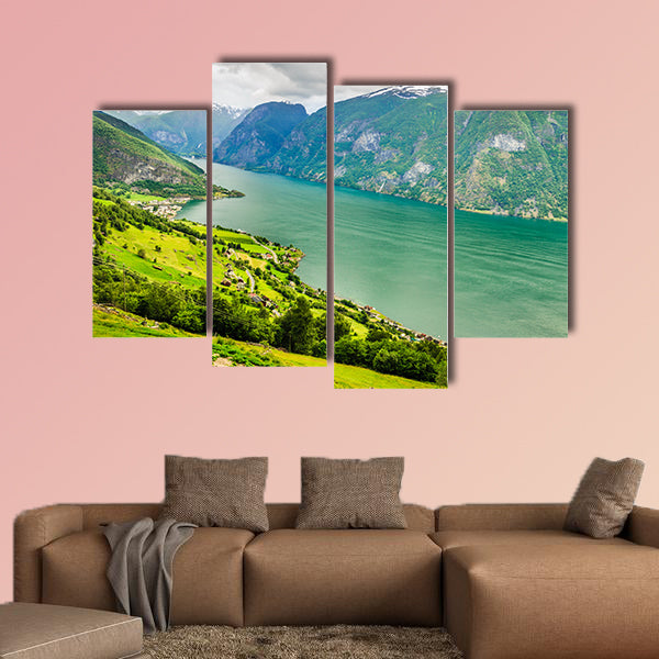 View of the picturesque Aurland valley and fjords Norway wall art