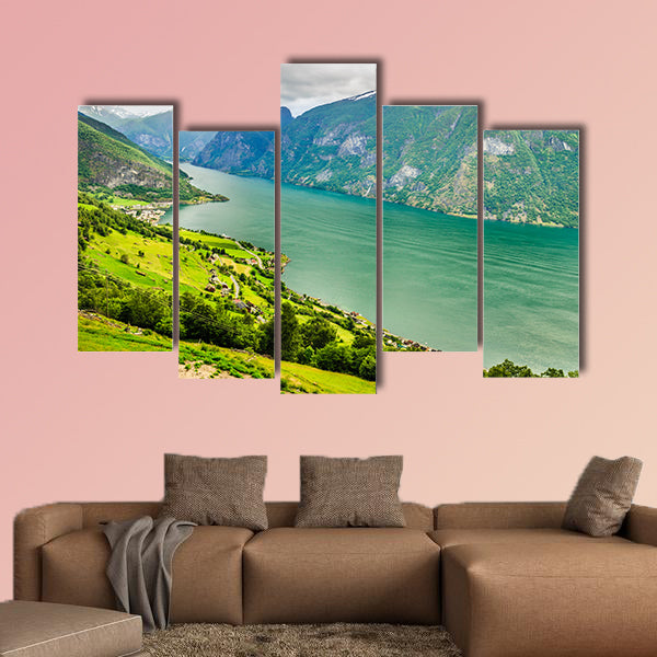 View of the picturesque Aurland valley and fjords Norway wall art