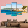 Seaside with bright blue water in Vina del Mar, Chile multi panel canvas wall art