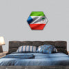 Closeup of Equatorial Guinea Flag hexagonal canvas wall art