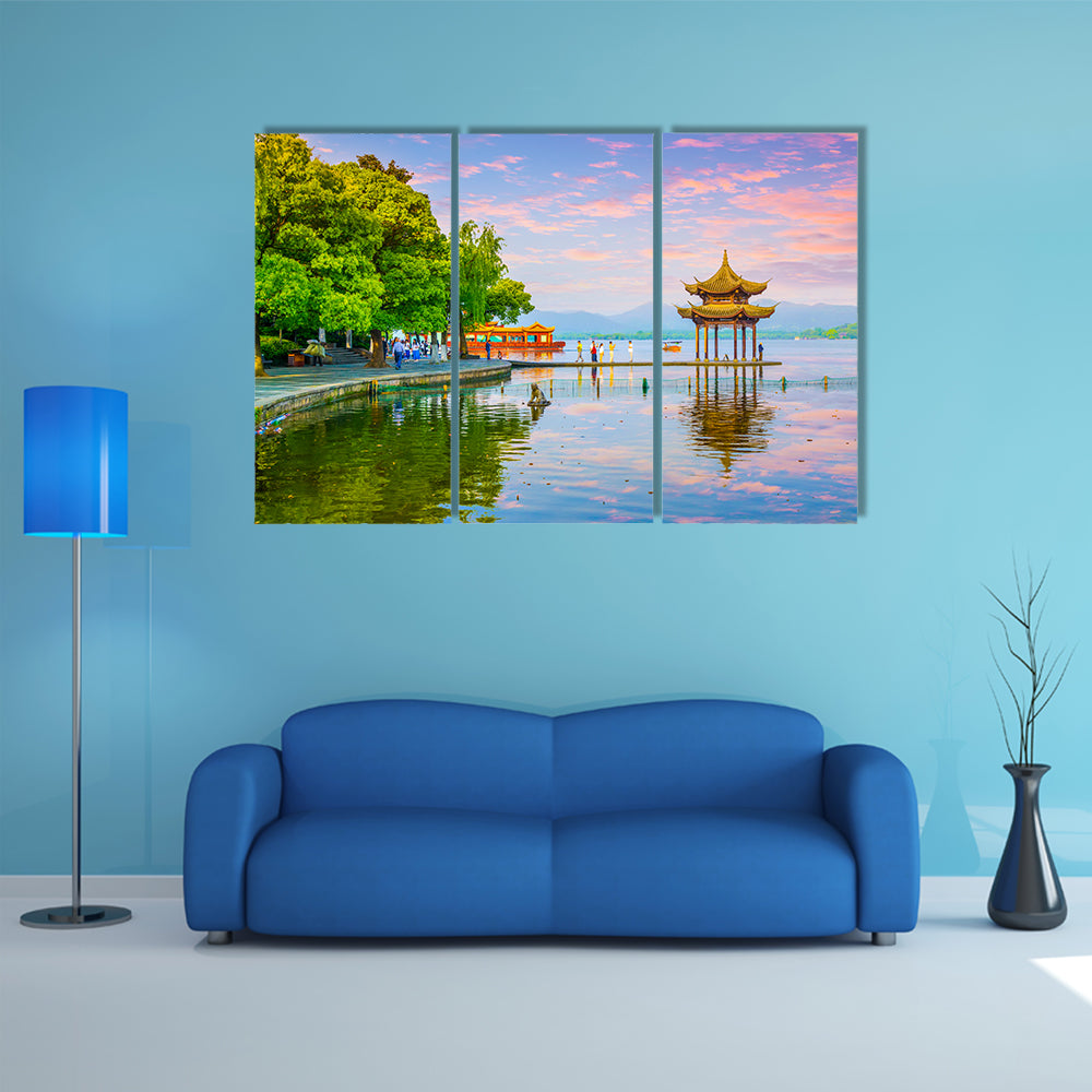 West Lake Hangzhou Scenery Multi Panel Canvas Wall Art