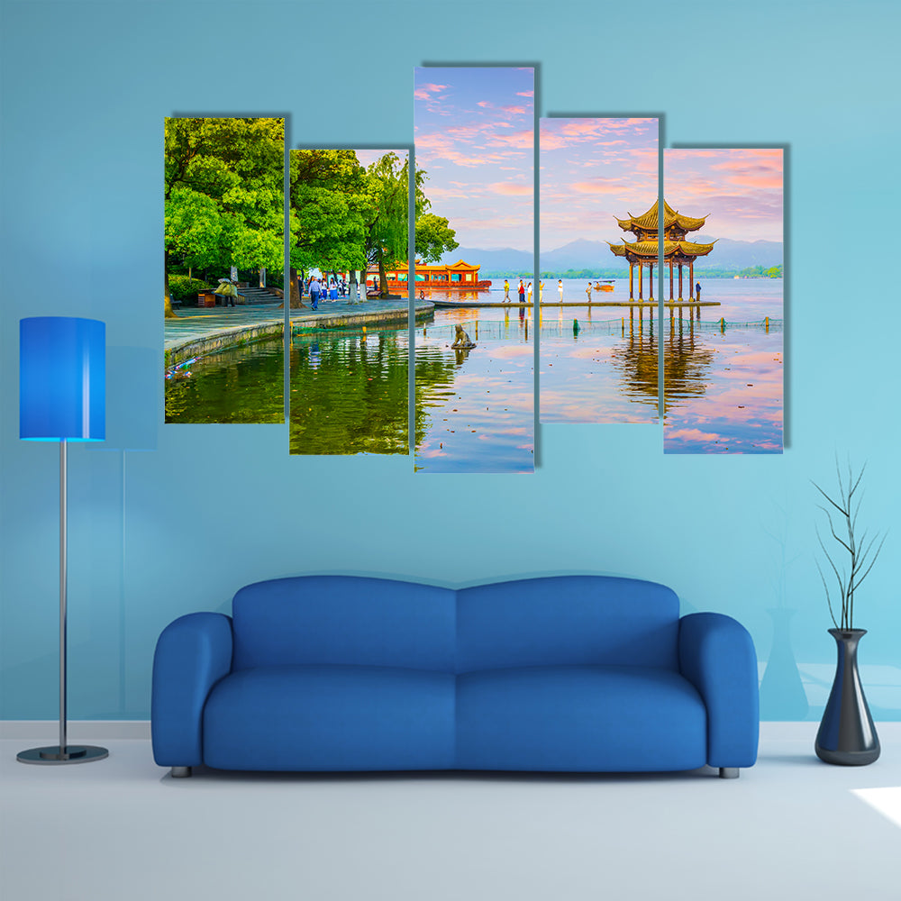West Lake Hangzhou Scenery Multi Panel Canvas Wall Art