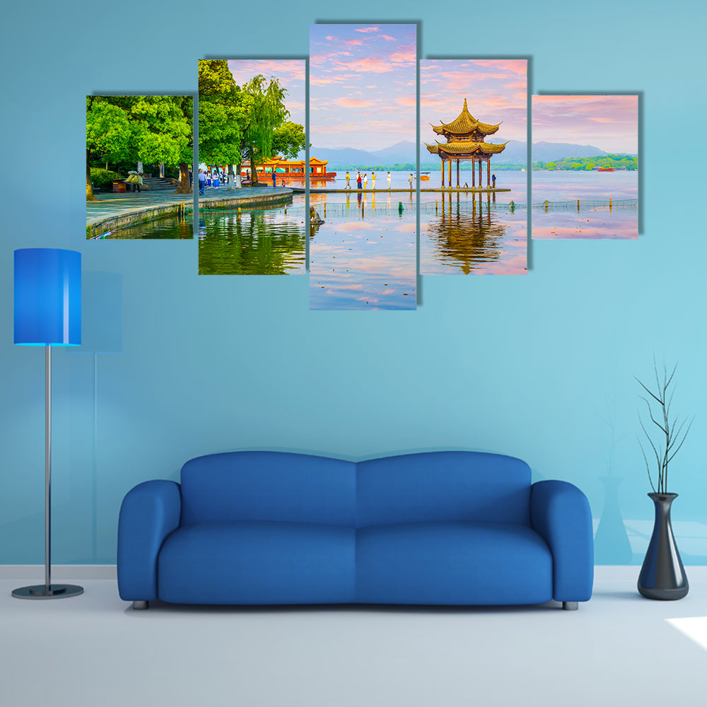West Lake Hangzhou Scenery Multi Panel Canvas Wall Art