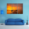 A Beautiful sunset at Maldivian beach Multi Panel Canvas Wall Art