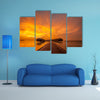 A Beautiful sunset at Maldivian beach Multi Panel Canvas Wall Art