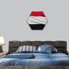 Closeup Yemen Flag hexagonal canvas wall art