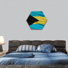 Bahamas Flag hexagonal canvas wall art