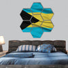 Bahamas Flag hexagonal canvas wall art