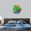 Closeup Comoros Flag hexagonal canvas wall art