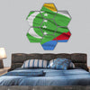 Closeup Comoros Flag hexagonal canvas wall art