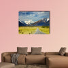 Landscape with road and Snowy Mountains, Southern Alps wall art