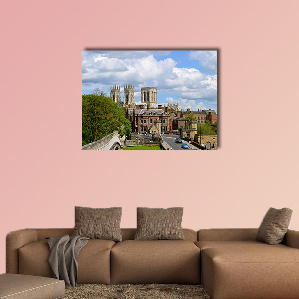 Historical York city center viewed from York City wall Multi panel canvas wall art