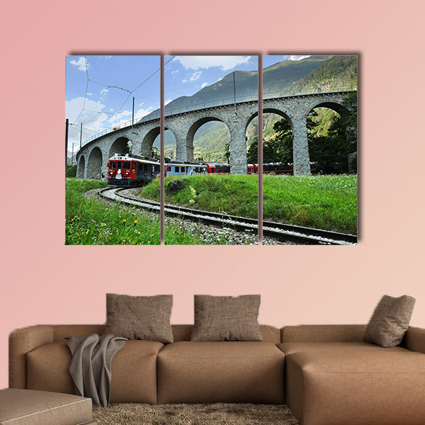 Swiss Red Train Bernina Express at Buzz Viaduct, Italy & Switzerland wall art
