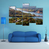 Large ships navigate the Panama Canal multi panel canvas wall art