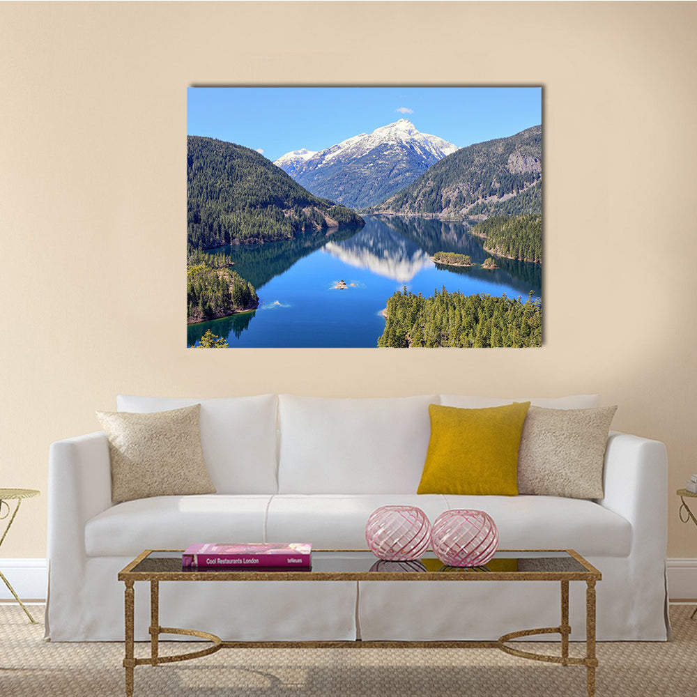 Most beautiful view of Ross Dam Multi Panel Canvas Wall Art