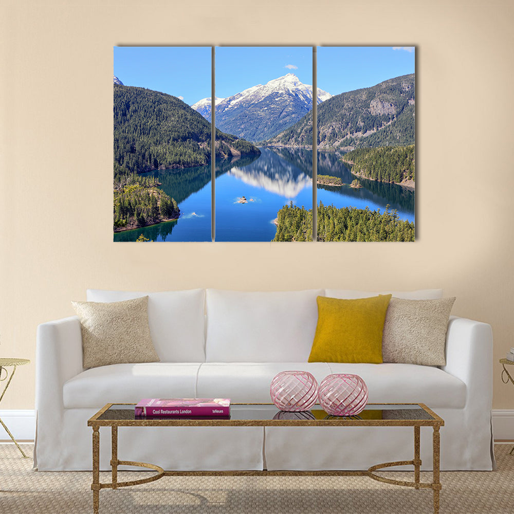Most beautiful view of Ross Dam Multi Panel Canvas Wall Art