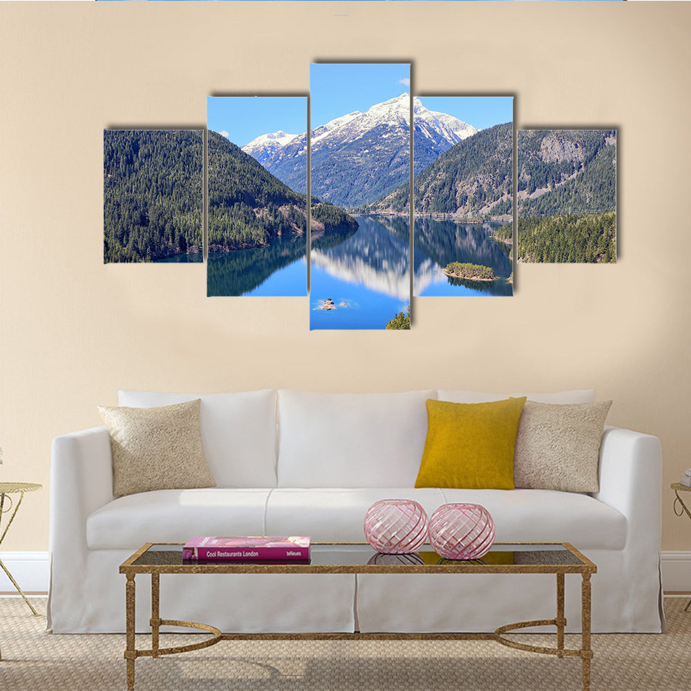 Most beautiful view of Ross Dam Multi Panel Canvas Wall Art
