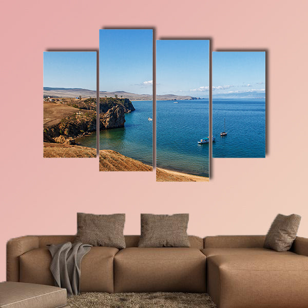 Landscape with the image of the rocky coast of lake Baikal wall art