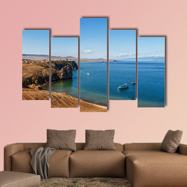 Landscape with the image of the rocky coast of lake Baikal wall art