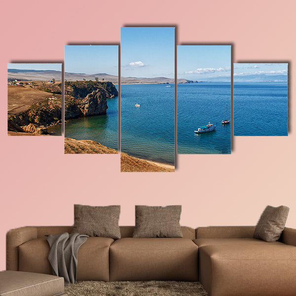 Landscape with the image of the rocky coast of lake Baikal wall art