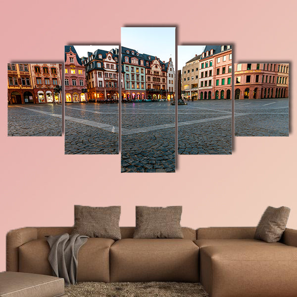The market square in the old town of Mainz, Germany wall art