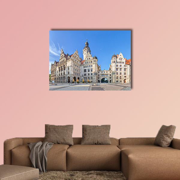 View on New town hall, Saxony, Germany multi panel canvas wall art