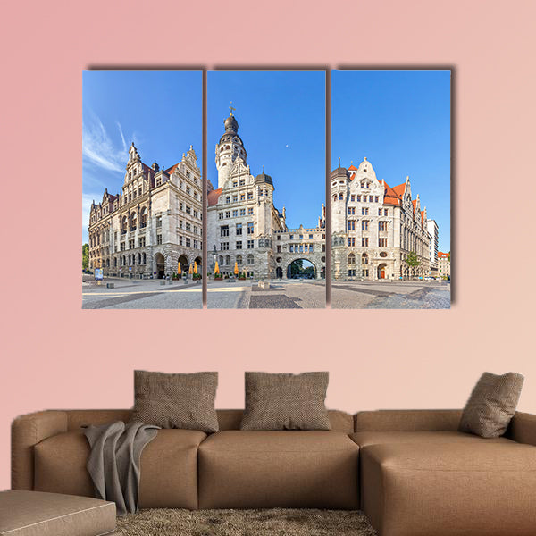 View on New town hall, Saxony, Germany multi panel canvas wall art