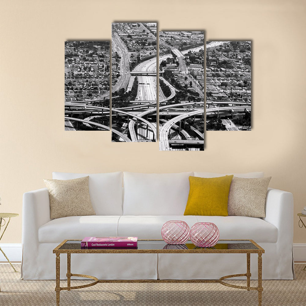 highway crossing at los Angeles airport multi panel canvas wall art