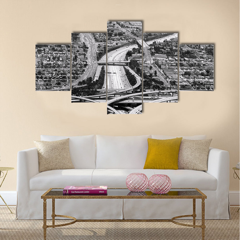 highway crossing at los Angeles airport multi panel canvas wall art