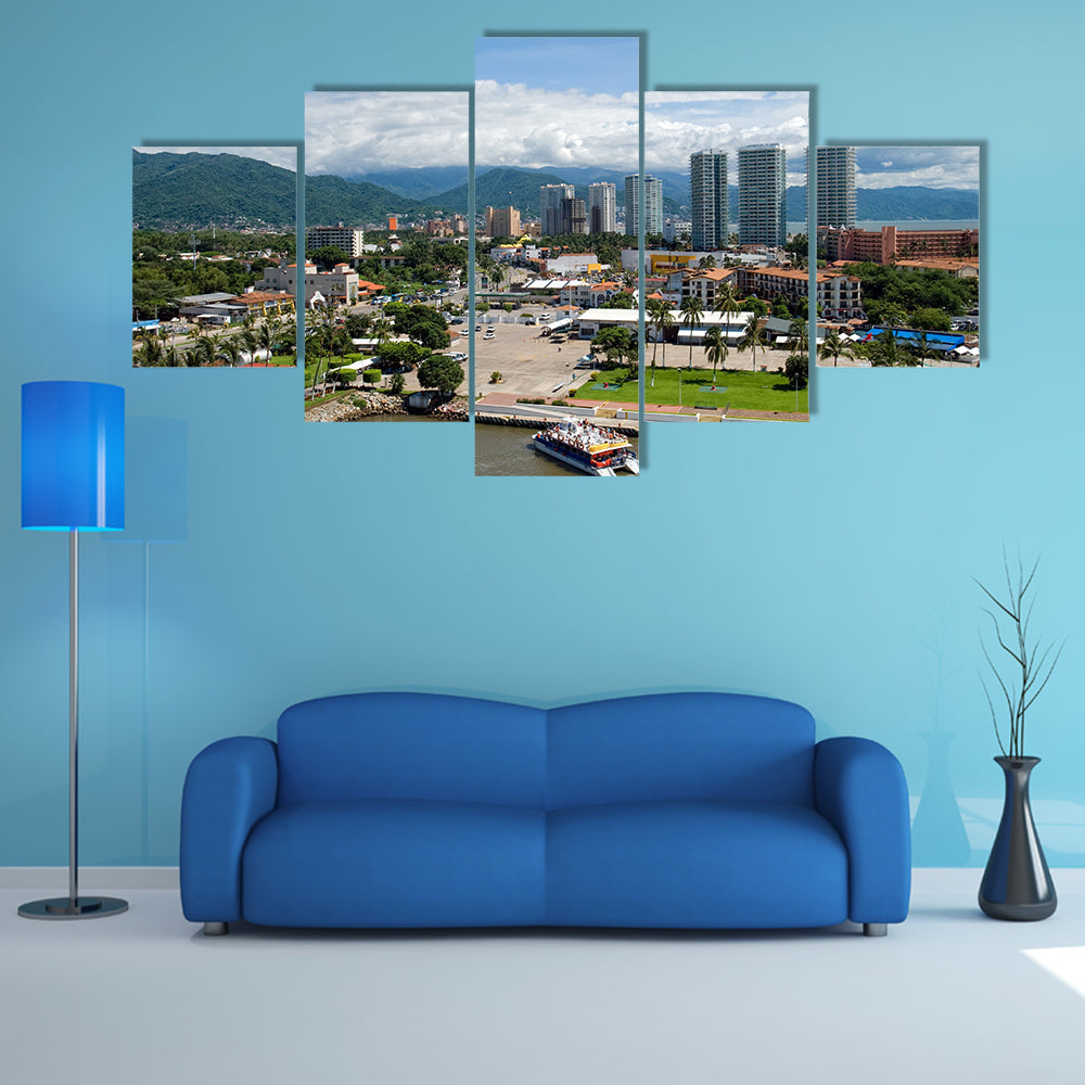 A view of Puerto Vallarta city, Mexico Multi Panel canvas wall art