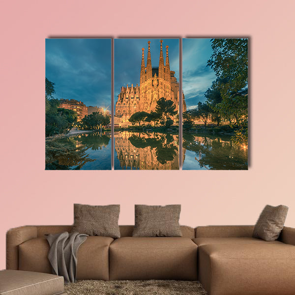 Barcelona, Catalonia, Spain, Basicila and Expiatory Church multi panel canvas wall art