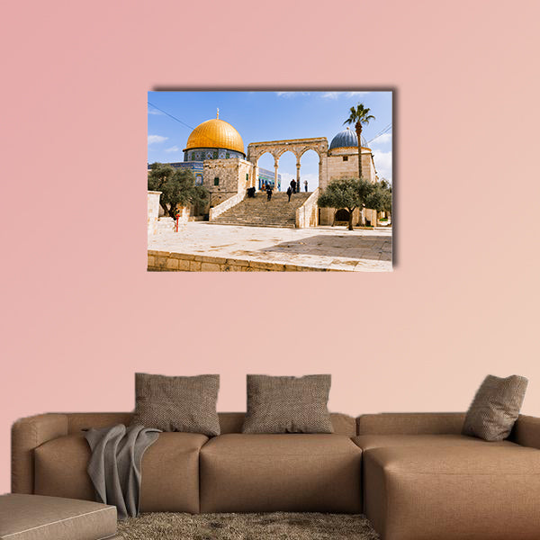 View of the Dome of the Rock at Temple Mount multi panel canvas wall art