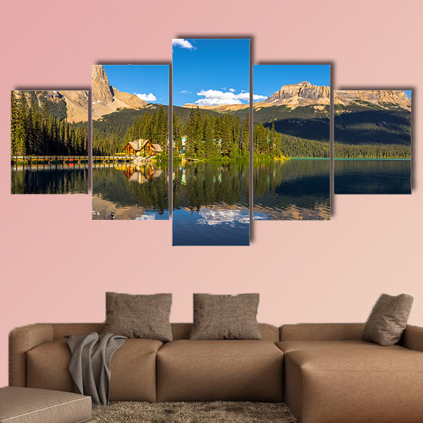 Emerald Lake in Yoho National Park, Canada Multi panel canvas wall art