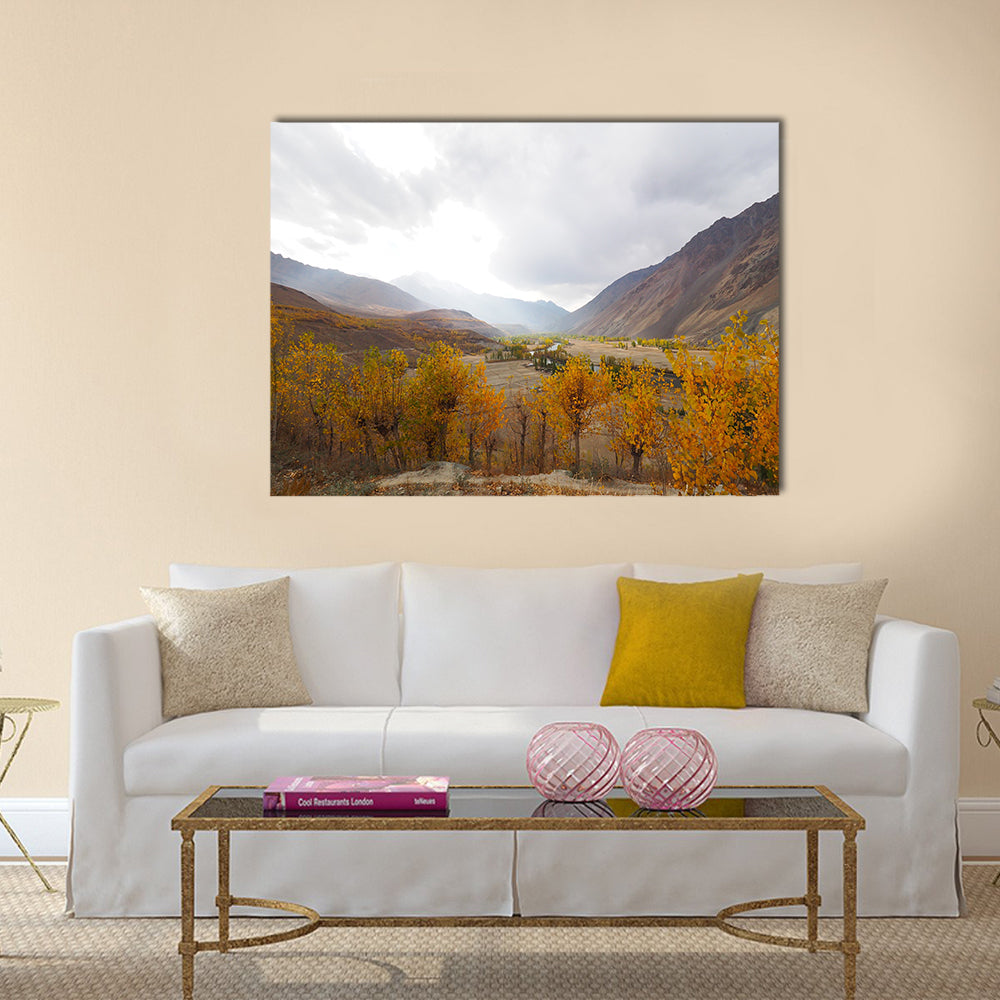 Golden Autumn In Phander Valley, Phander Lake, multi panel canvas wall art