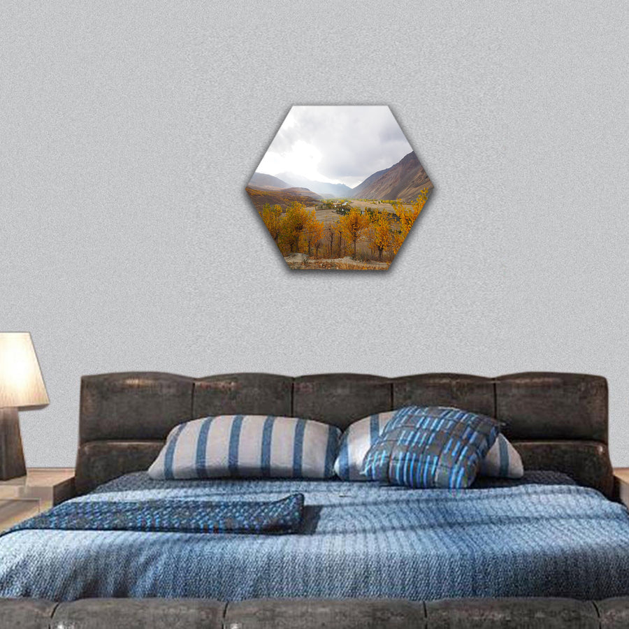 Autumn In Phander Valley, Phander Lake, hexagonal canvas wall art
