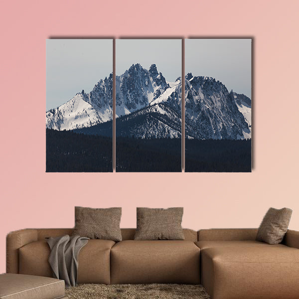 Snowcapped Rocky Mountains in Stanley, Idaho, Multi panel canvas wall art