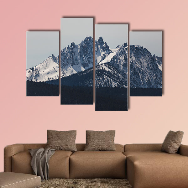 Snowcapped Rocky Mountains in Stanley, Idaho, Multi panel canvas wall art