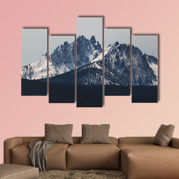 Snowcapped Rocky Mountains in Stanley, Idaho, Multi panel canvas wall art