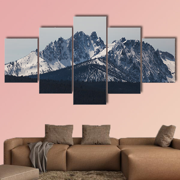 Snowcapped Rocky Mountains in Stanley, Idaho, Multi panel canvas wall art