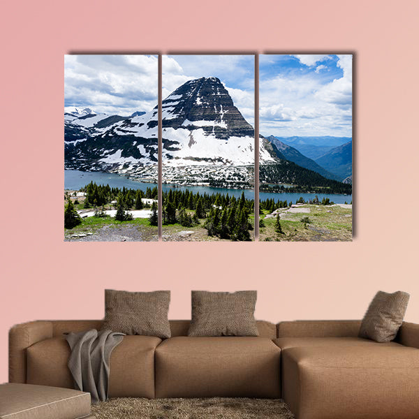 Bearhat Mountain and Hidden Lake in USA multi panel canvas wall art