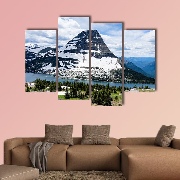 Bearhat Mountain and Hidden Lake in USA multi panel canvas wall art
