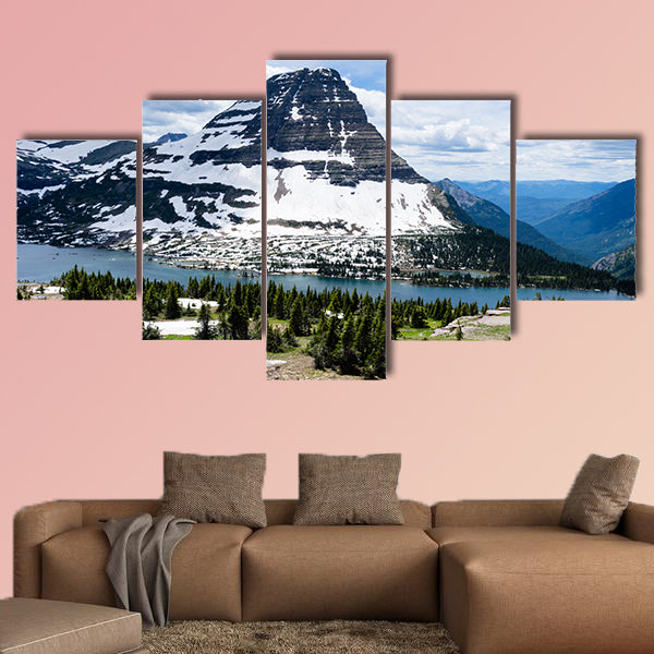 Bearhat Mountain and Hidden Lake in USA multi panel canvas wall art