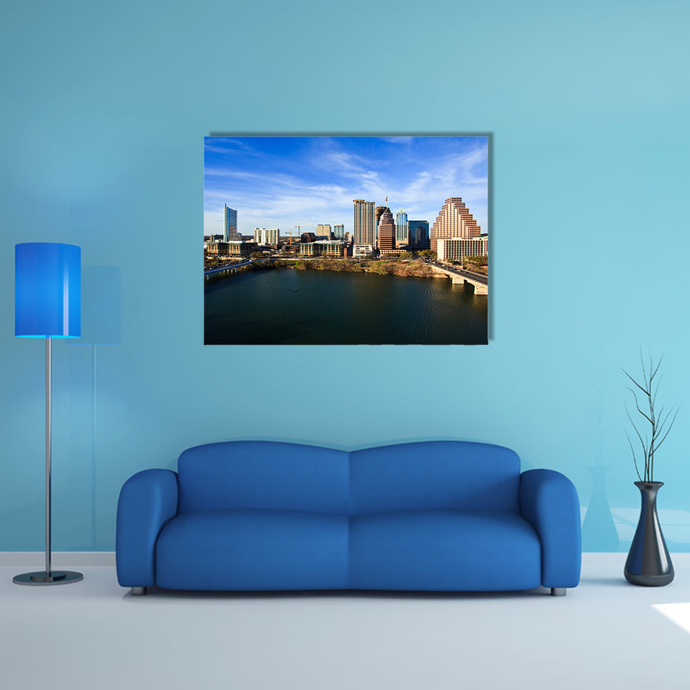 A nice clear day by the lake in downtown Austin Texas multi panel canvas wall art