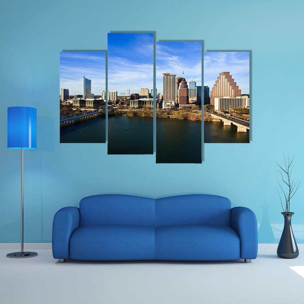 A nice clear day by the lake in downtown Austin Texas multi panel canvas wall art