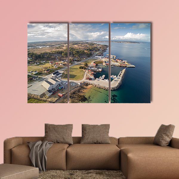 Small Norwegian island multi panel canvas wall art