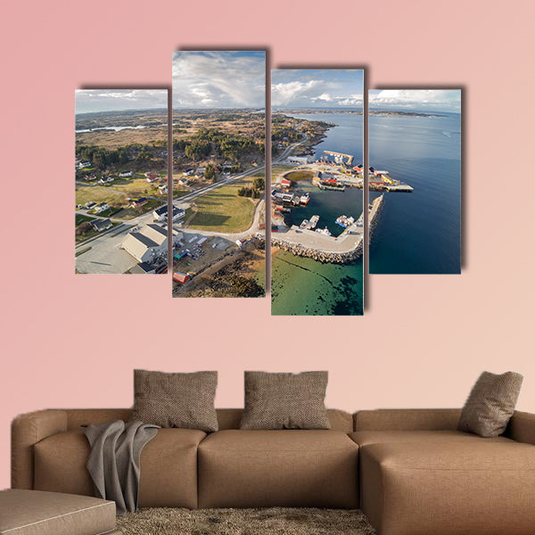 Small Norwegian island multi panel canvas wall art