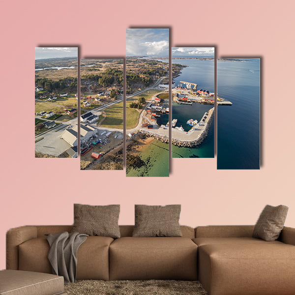 Small Norwegian island multi panel canvas wall art