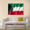 Waving Flag of Kuwait Multi Panel Canvas Wall Art