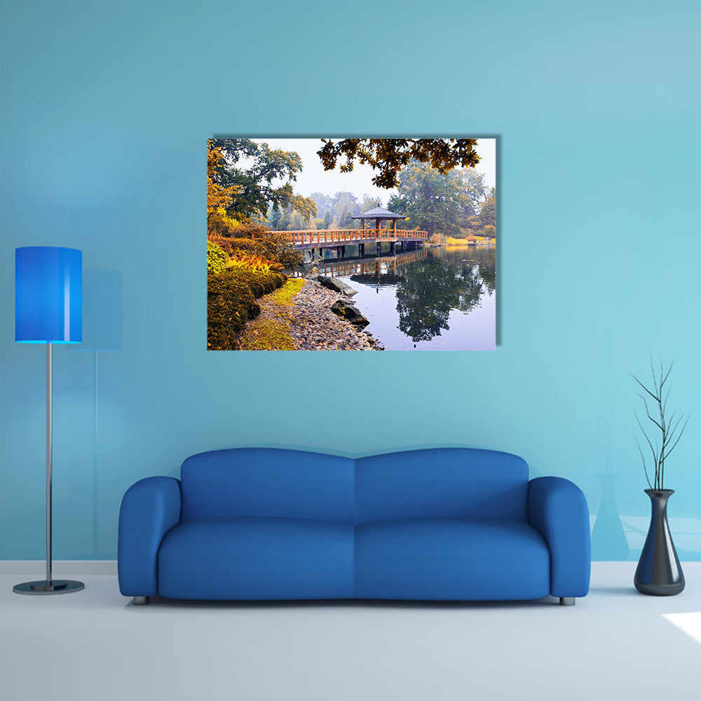 Most beautiful view of Japanese garden multi panel canvas wall art