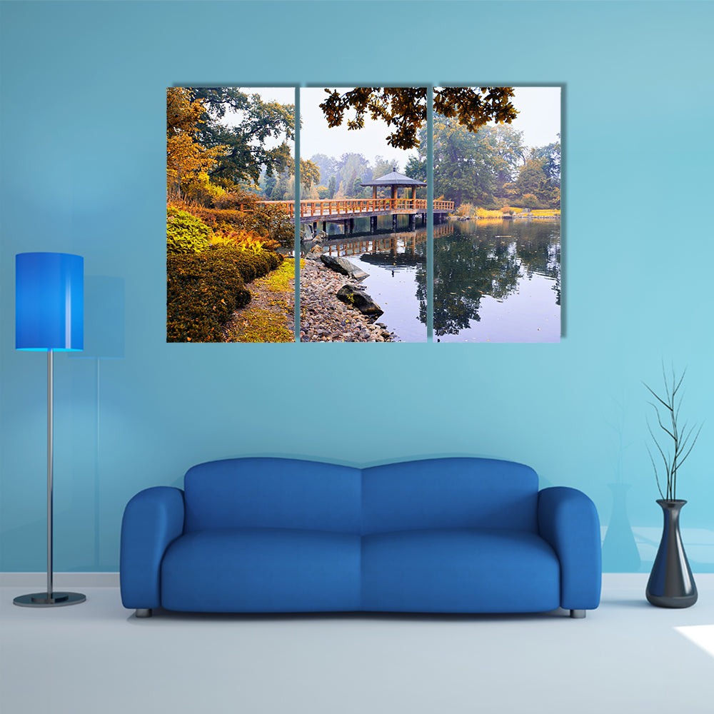 Most beautiful view of Japanese garden multi panel canvas wall art